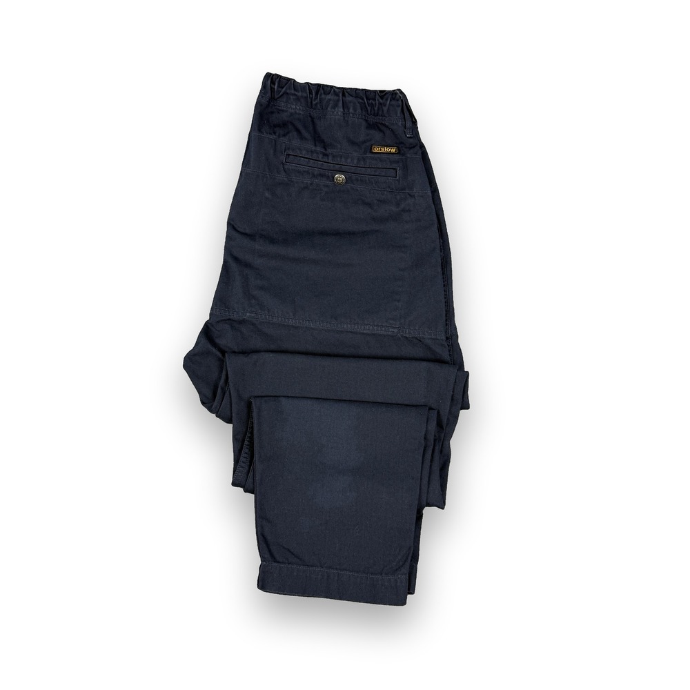 orSlow New Yorker Pants L Navy Herringbone Twill HBT Peggs & Son Exclusive Japan
